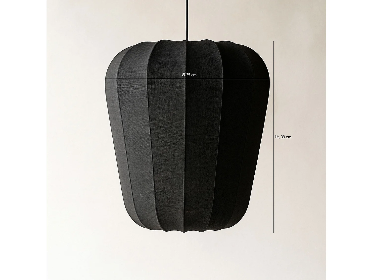 Now's Home - Suspension En Fil De Coton Et Métal Noir D35xh39cm Alba