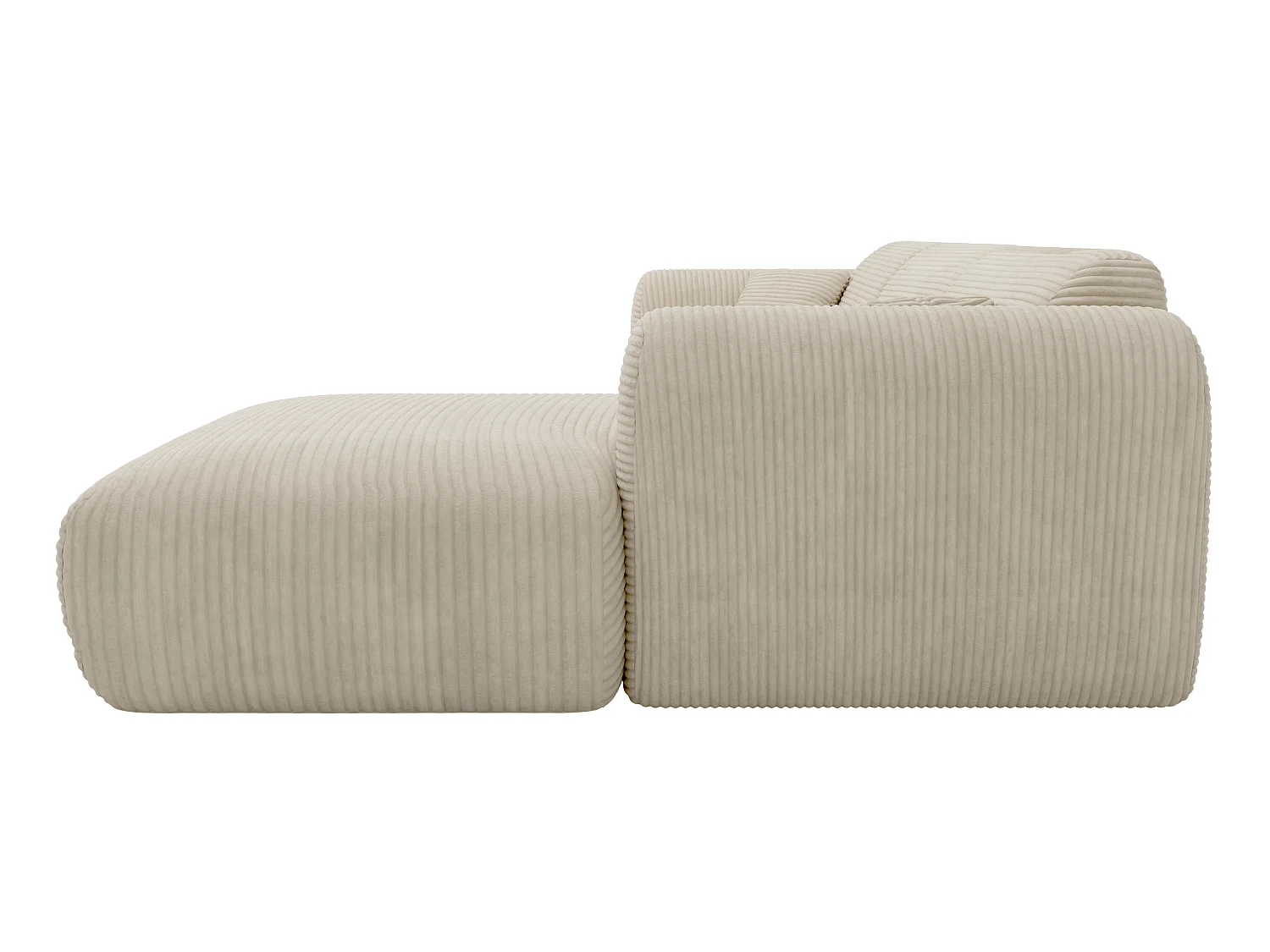 Gran sofá rinconera derecho de pana beige POGNI de Maison Céphy