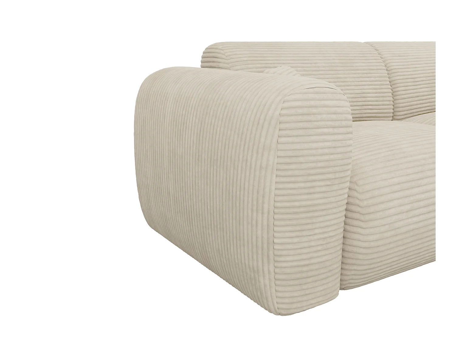 Stor beige manchestermöbel höger vardagsrumssoffa POGNI från Maison Céphy