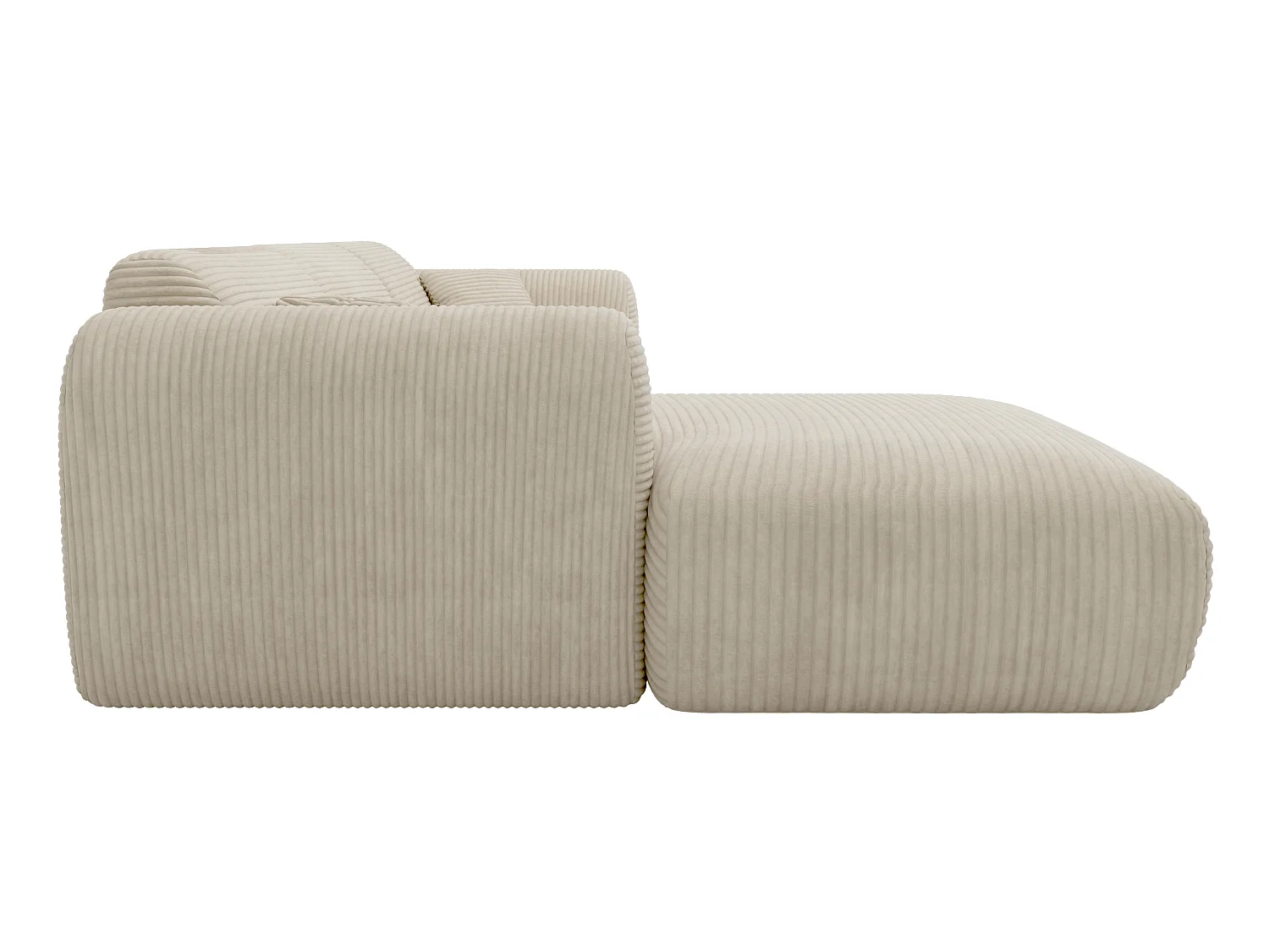 Großer Ecksofa - Ecke links - Cord - Beige - POGNI von Maison Céphy