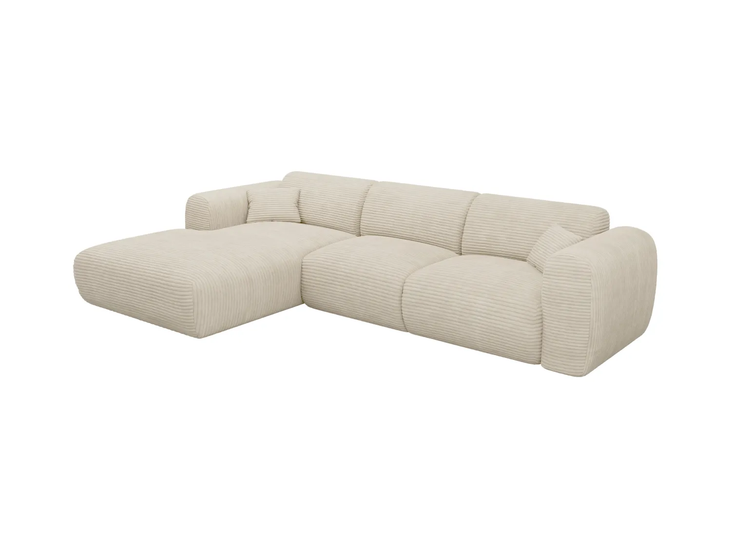 Sofá rinconera grande de pana beige POGNI de Maison Céphy