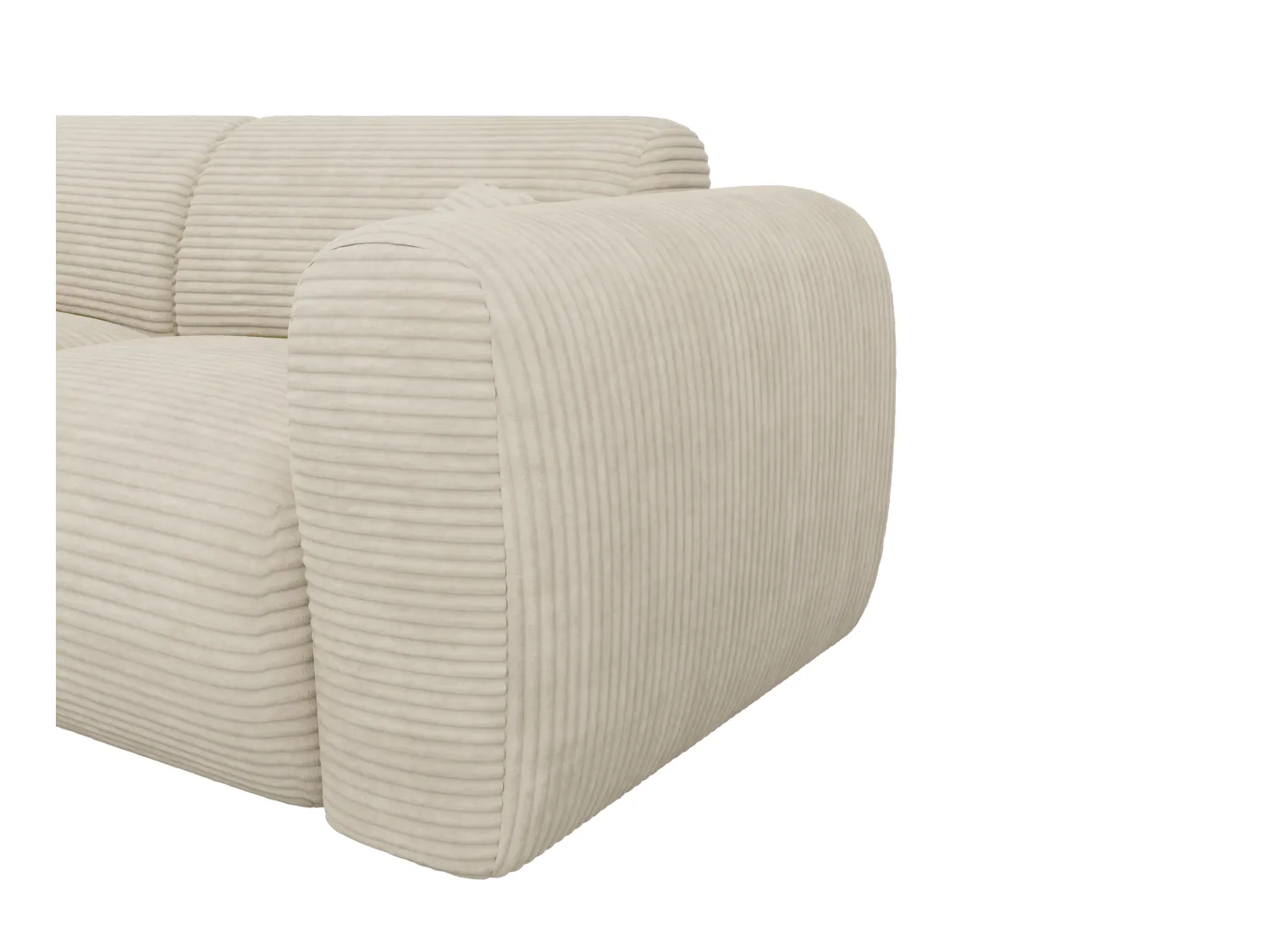 Sofá rinconera grande de pana beige POGNI de Maison Céphy