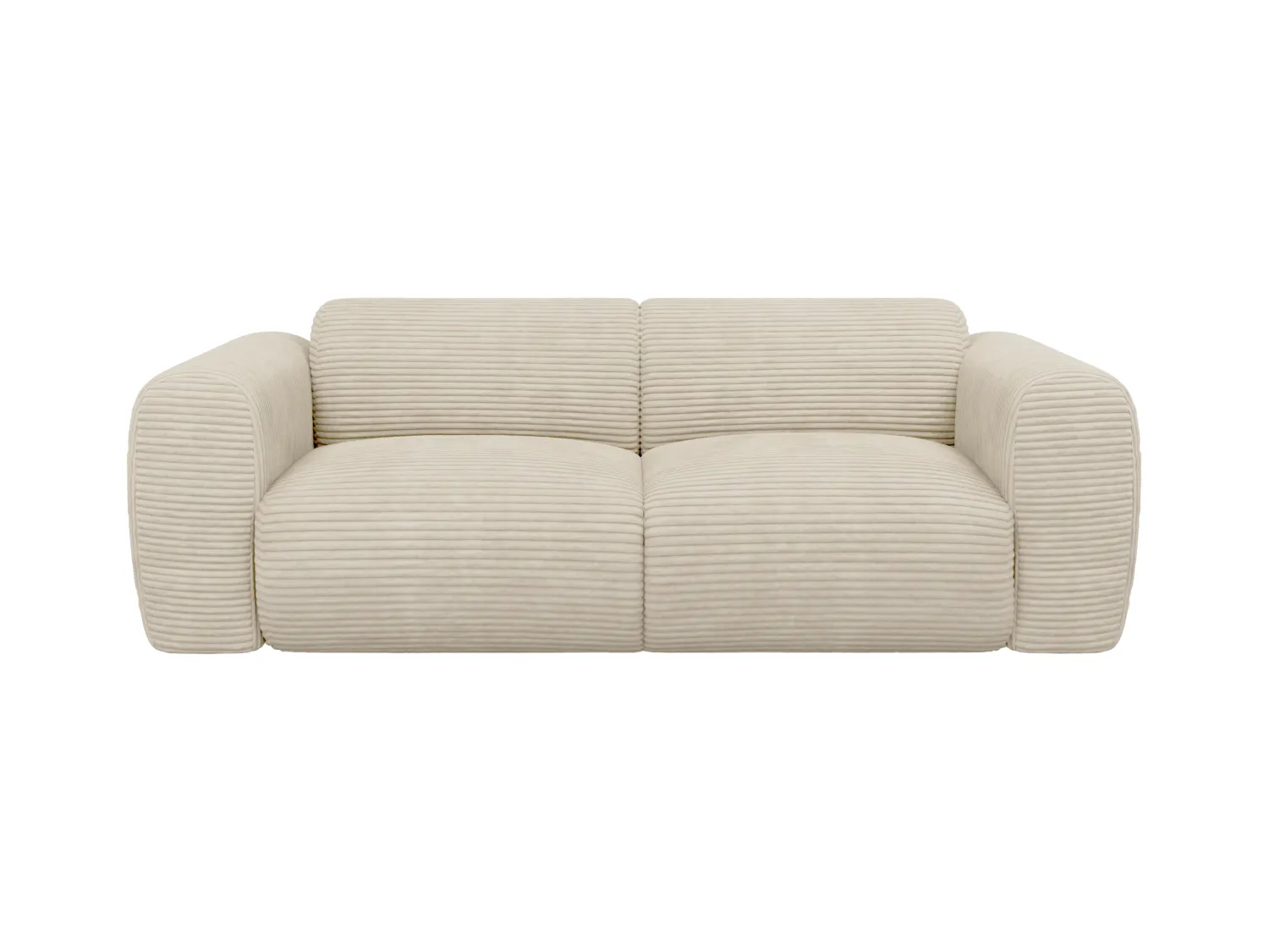 Canapé 3 places en velours côtelé beige POGNI de Maison Céphy