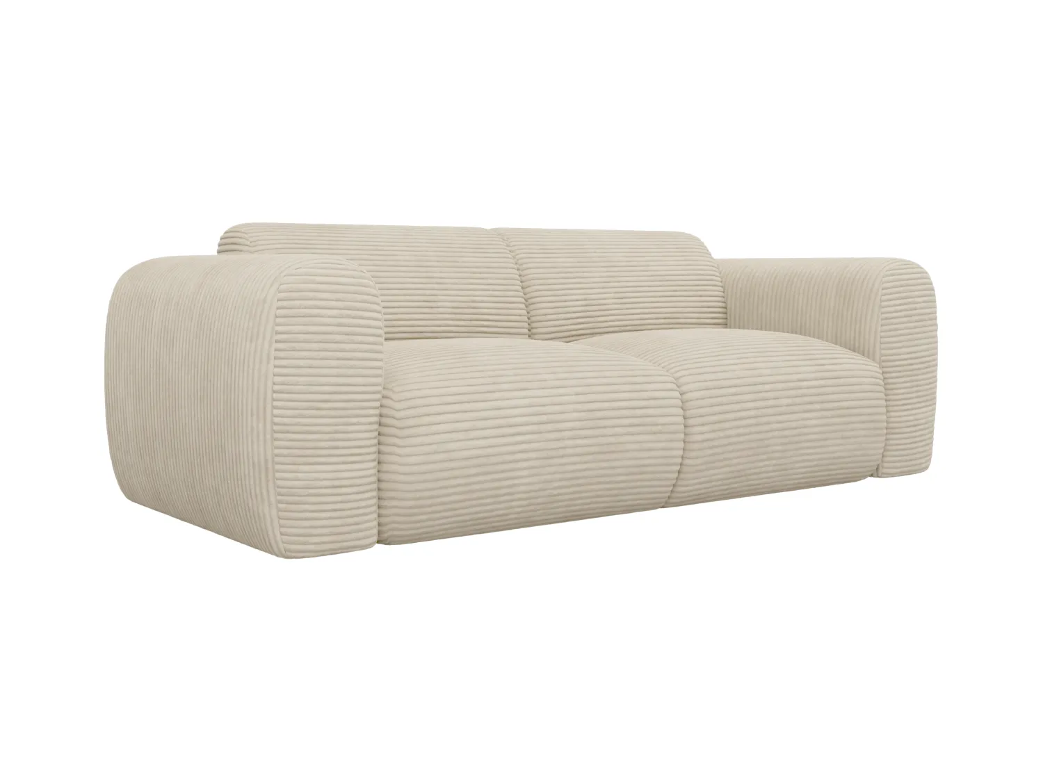 Canapé 3 places en velours côtelé beige POGNI de Maison Céphy
