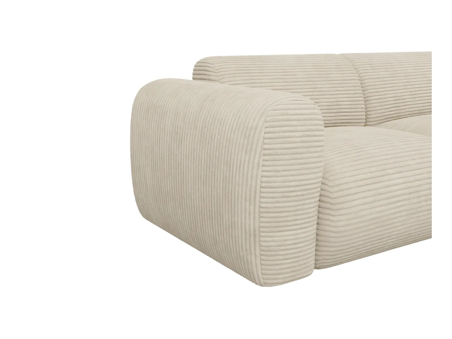 Canapé 3 places en velours côtelé beige POGNI de Maison Céphy