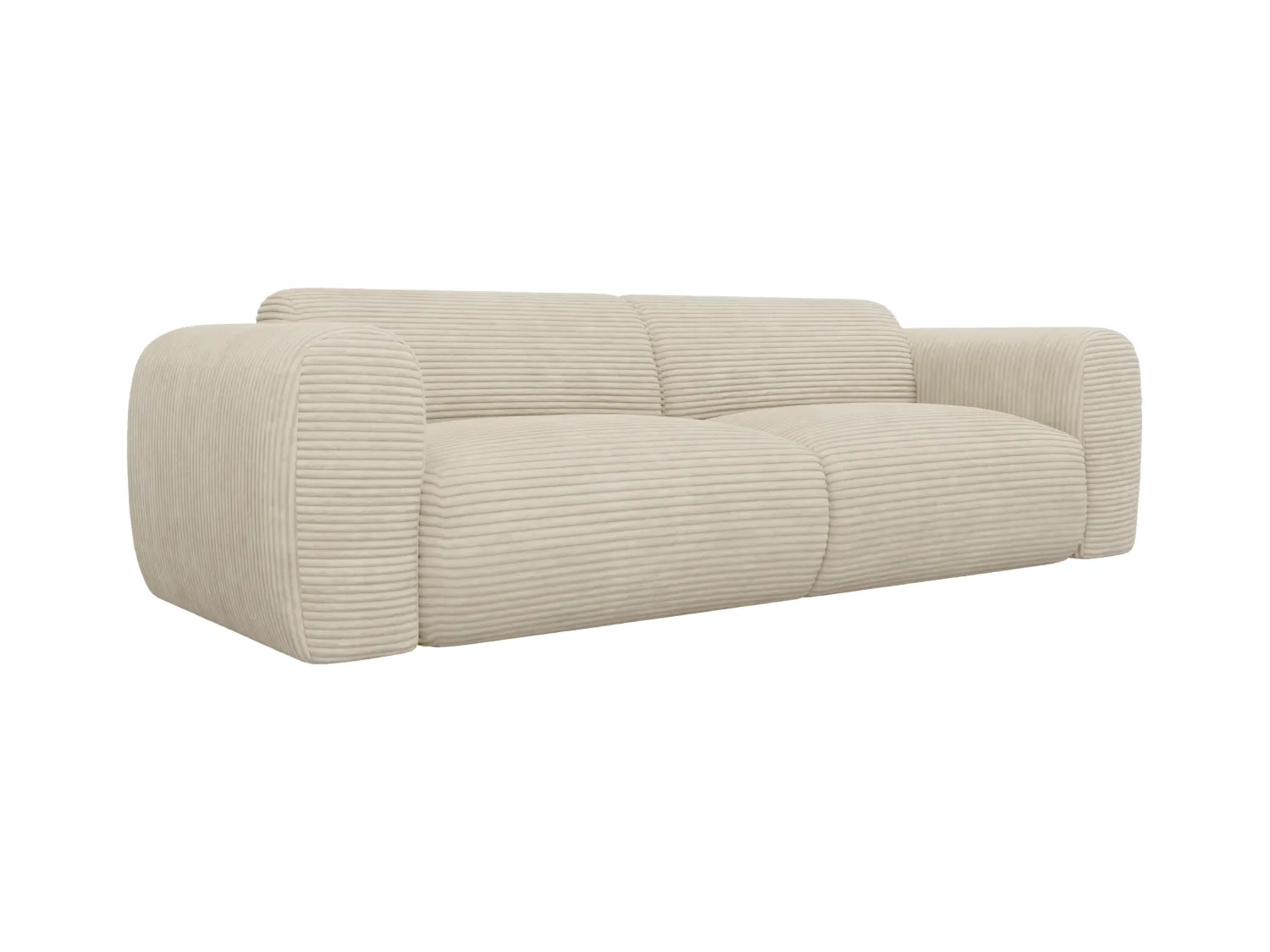 Canapé 4 places en velours côtelé beige POGNI de Maison Céphy