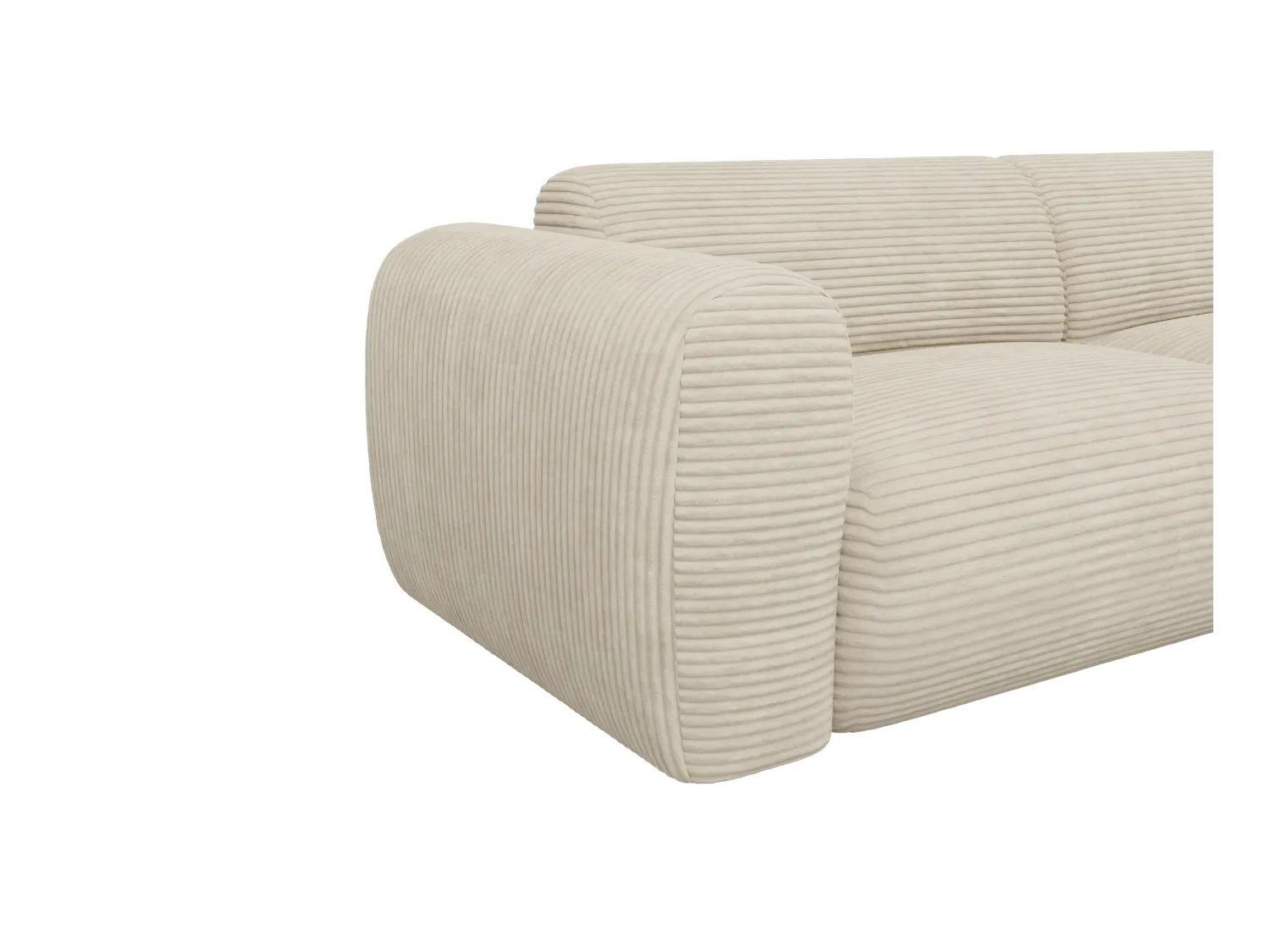 Canapé 4 places en velours côtelé beige POGNI de Maison Céphy