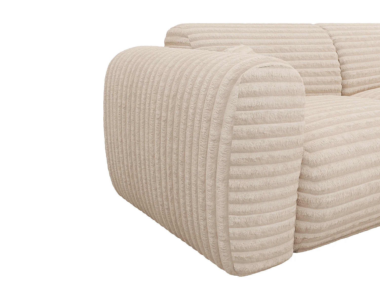 Großes Ecksofa - Ecke rechts - grob gerippter Cord - Beige - POGNI von Maison Céphy