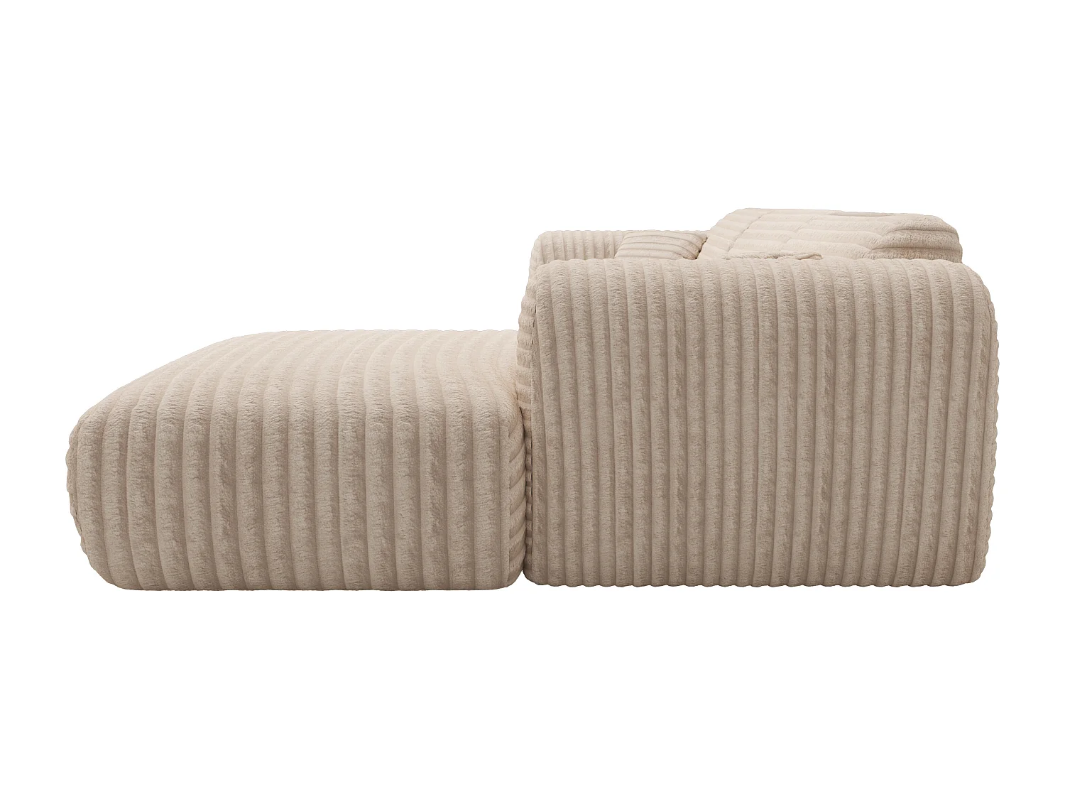Großes Ecksofa - Ecke rechts - grob gerippter Cord - Beige - POGNI von Maison Céphy