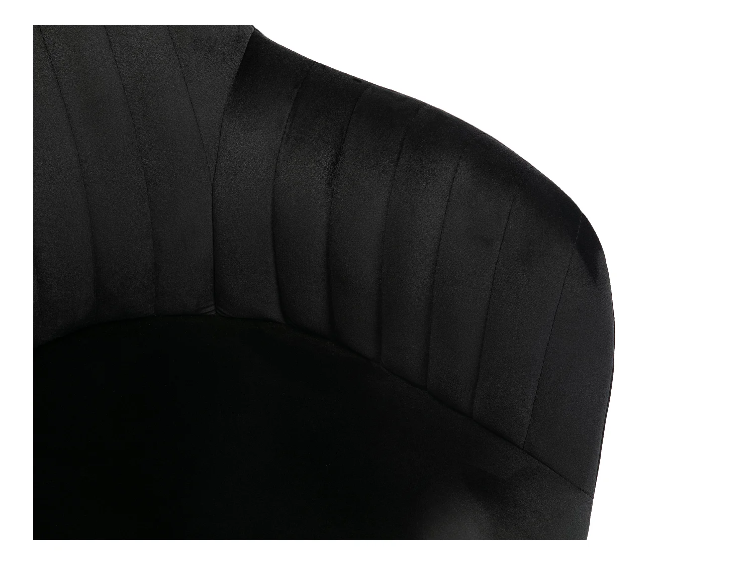 Lot de 6 chaises avec accoudoirs en velours et métal doré - Noir - ELEANA