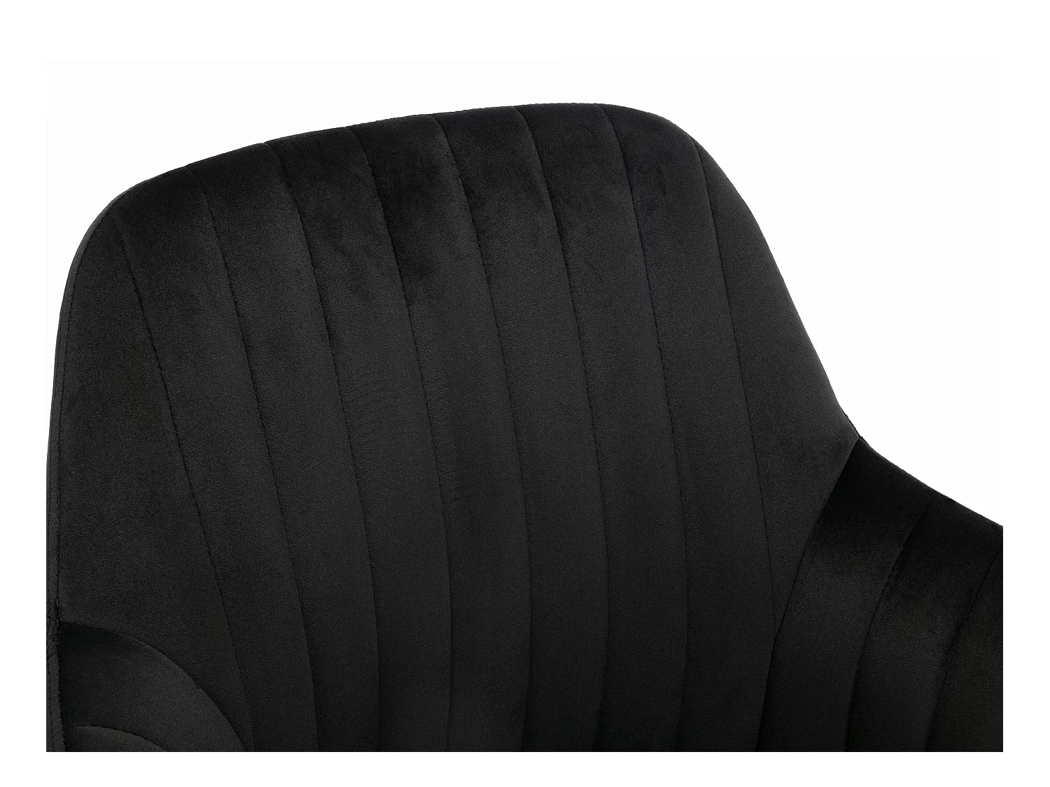 Lot de 6 chaises avec accoudoirs en velours et métal doré - Noir - ELEANA