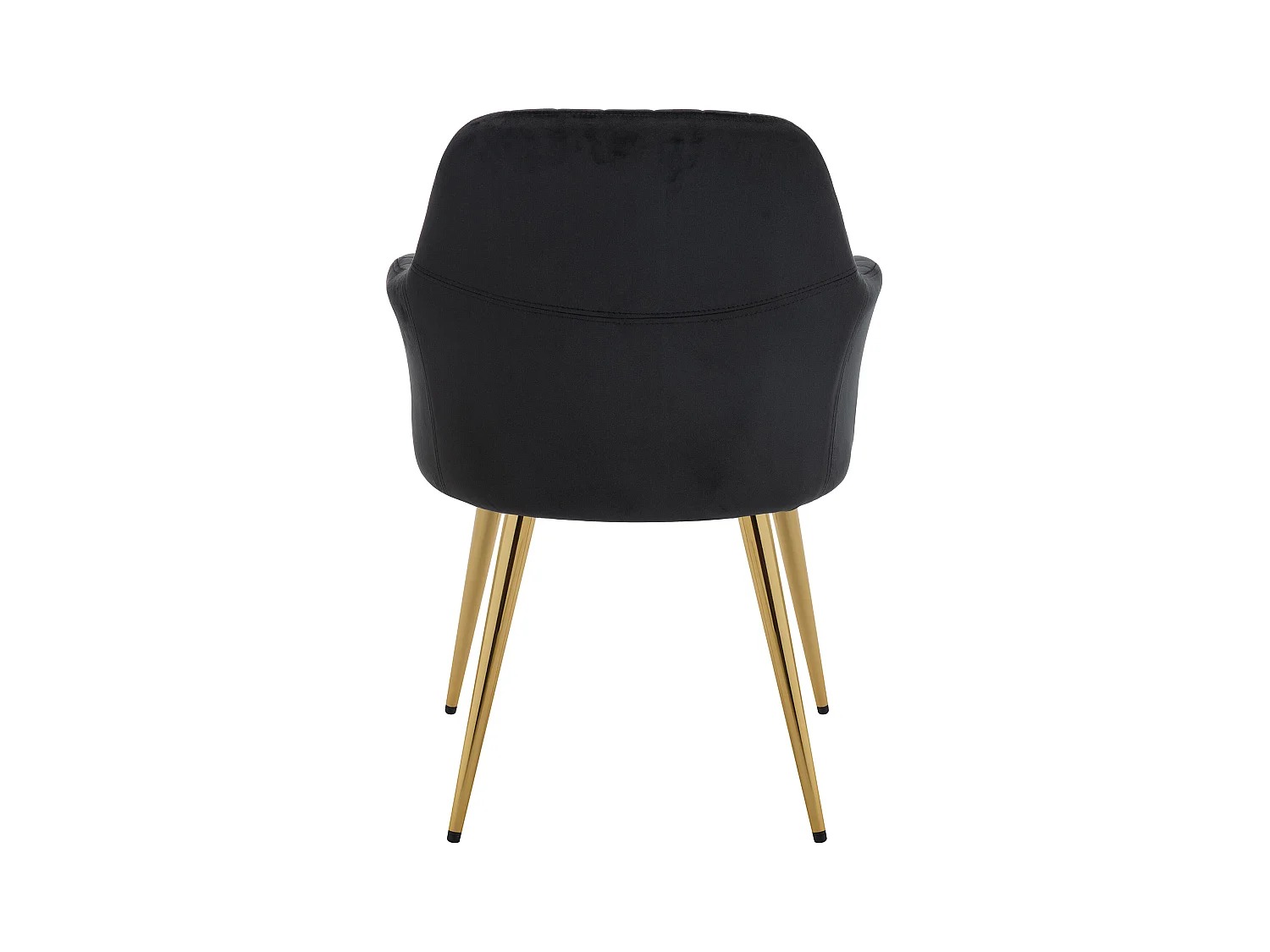 Lot de 6 chaises avec accoudoirs en velours et métal doré - Noir - ELEANA