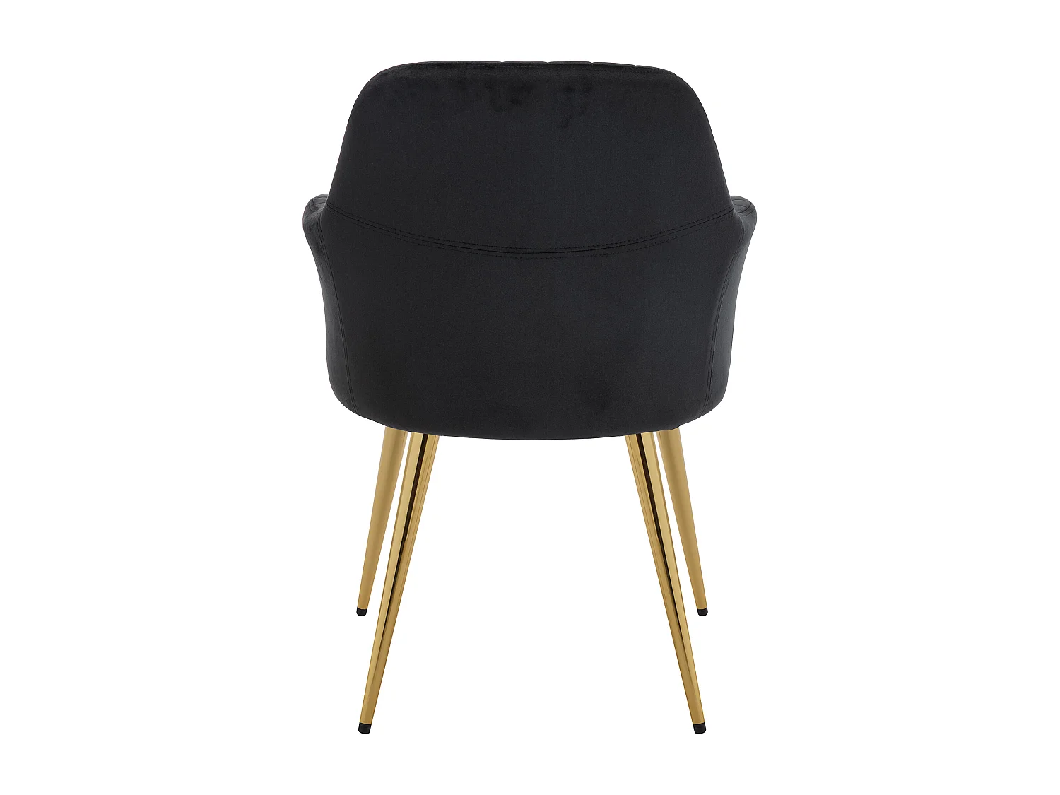 Lot de 6 chaises avec accoudoirs en velours et métal doré - Noir - ELEANA