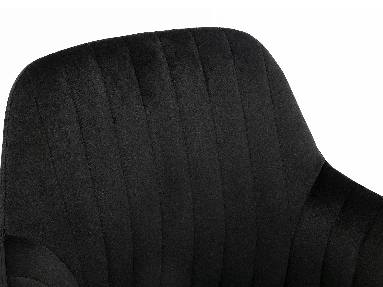 Lot de 6 chaises avec accoudoirs en velours et métal doré - Noir - ELEANA