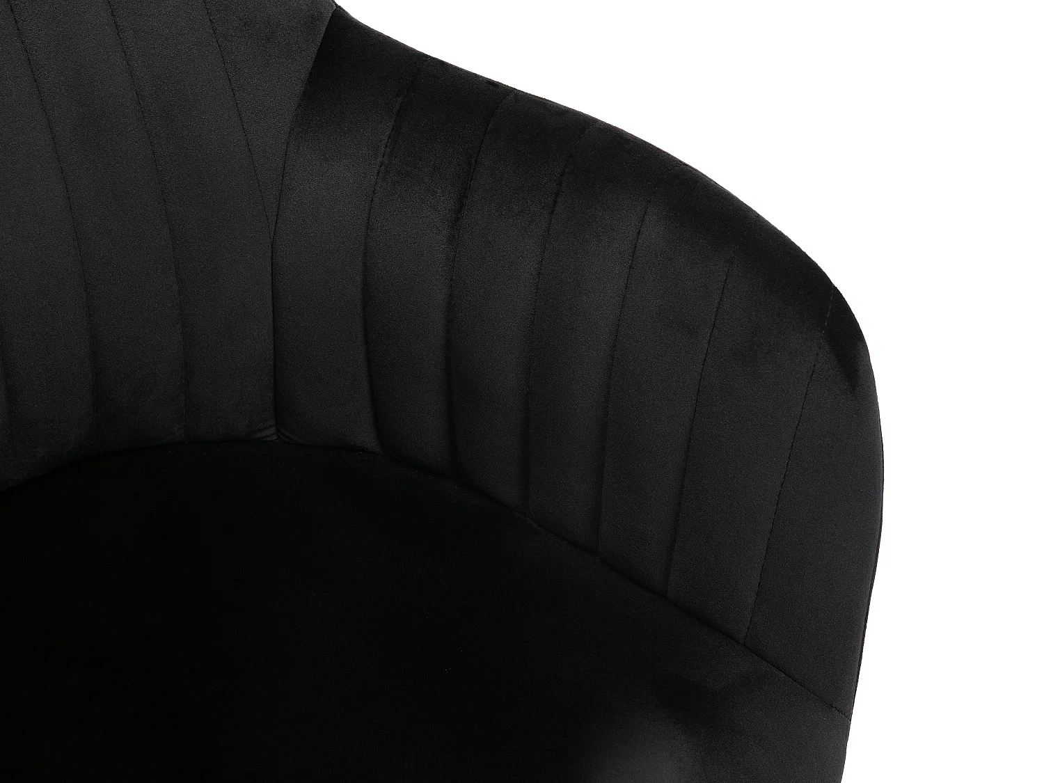 Lot de 6 chaises avec accoudoirs en velours et métal doré - Noir - ELEANA