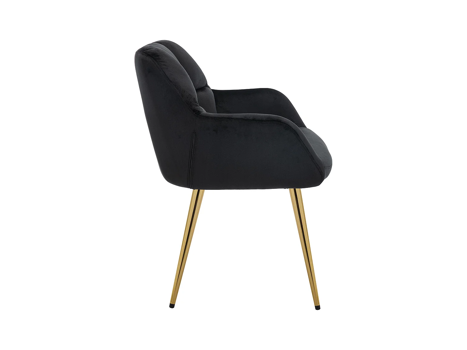 Set van 6 stoelen met armleuningen van velours en goudkleurig metaal - Zwart - PEGA van Pascal MORABITO