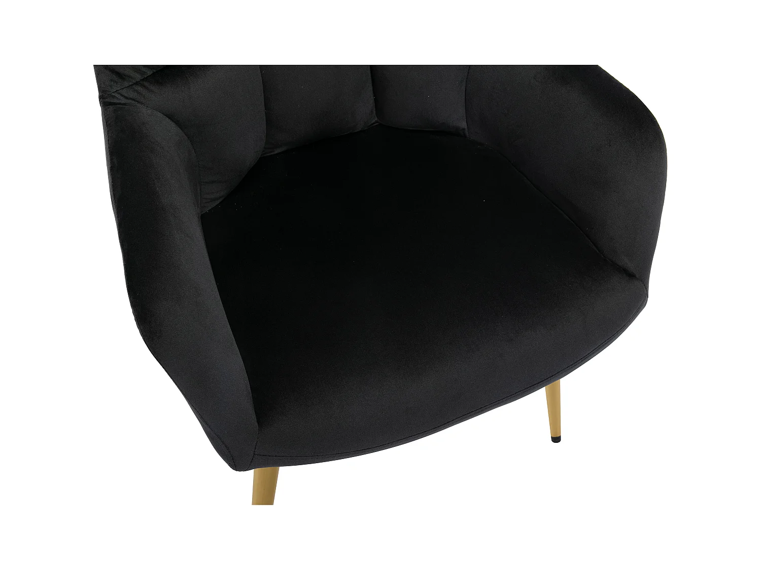 Set van 6 stoelen met armleuningen van velours en goudkleurig metaal - Zwart - PEGA van Pascal MORABITO