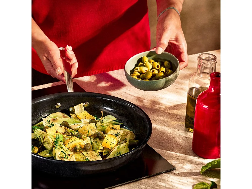 Lagostina Desideria Keramikpfanne 24 cm - Antihaftbeschichtung, Thermo-Fusion, Recyceltes Aluminium - Schwarz