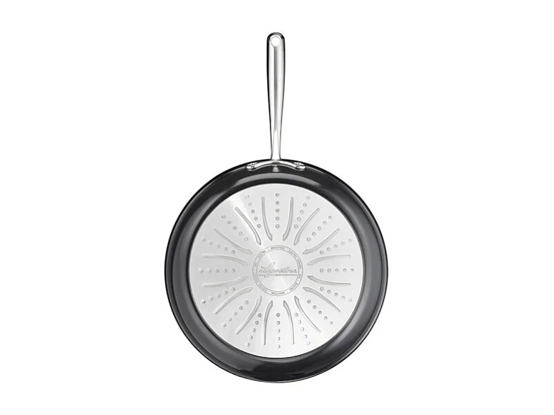 Lagostina Desideria Keramikpfanne 24 cm - Antihaftbeschichtung, Thermo-Fusion, Recyceltes Aluminium - Schwarz