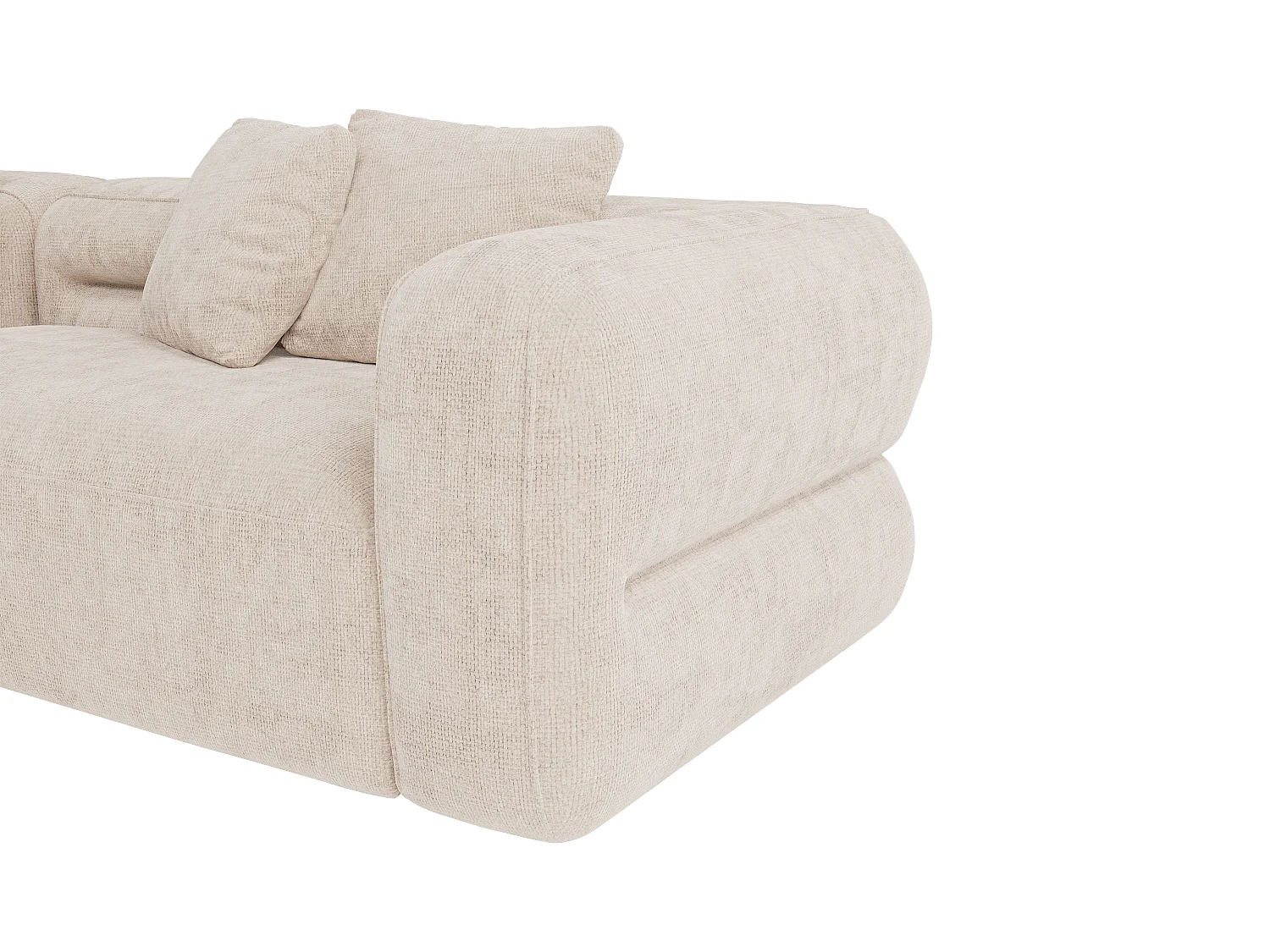 Vänster soffhörna i beige texturerat tyg TREVALIS