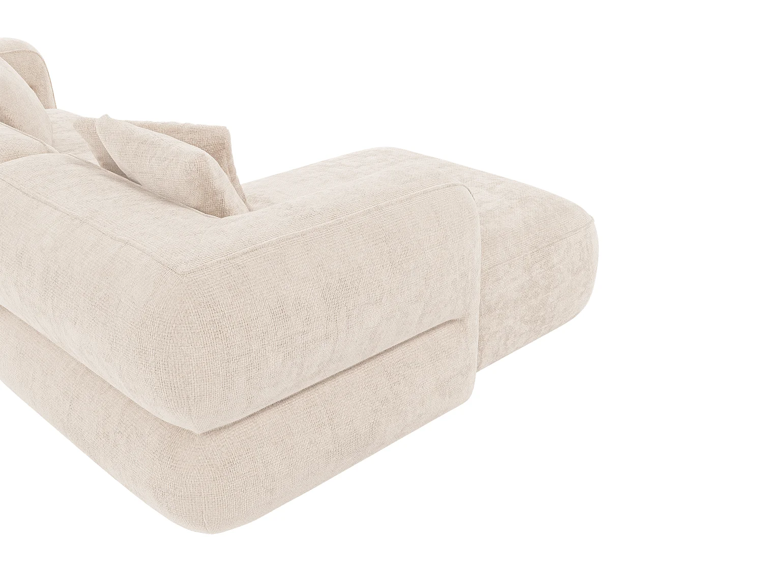 Vänster soffhörna i beige texturerat tyg TREVALIS