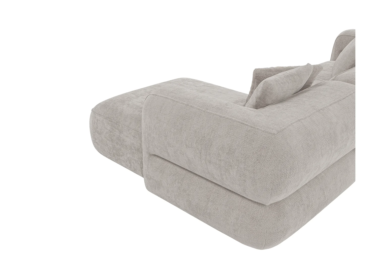 Ecksofa - Ecke rechts - Strukturstoff - Hellgrau - TREVALIS