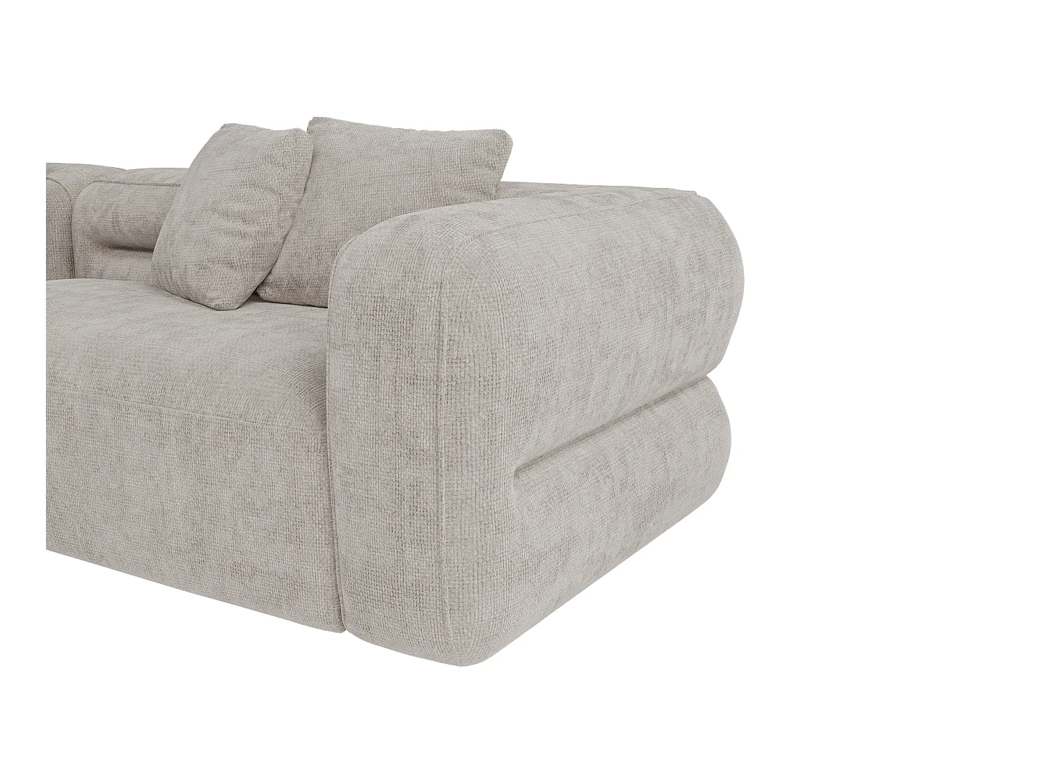 Canapé d'angle gauche en tissu texturé gris clair TREVALIS