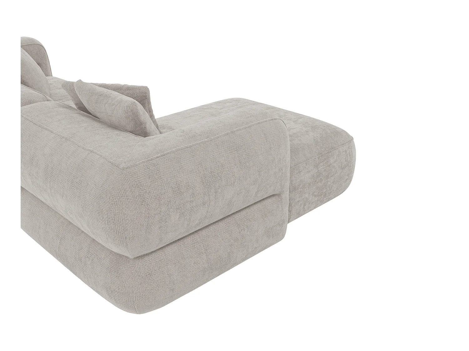 Canapé d'angle gauche en tissu texturé gris clair TREVALIS