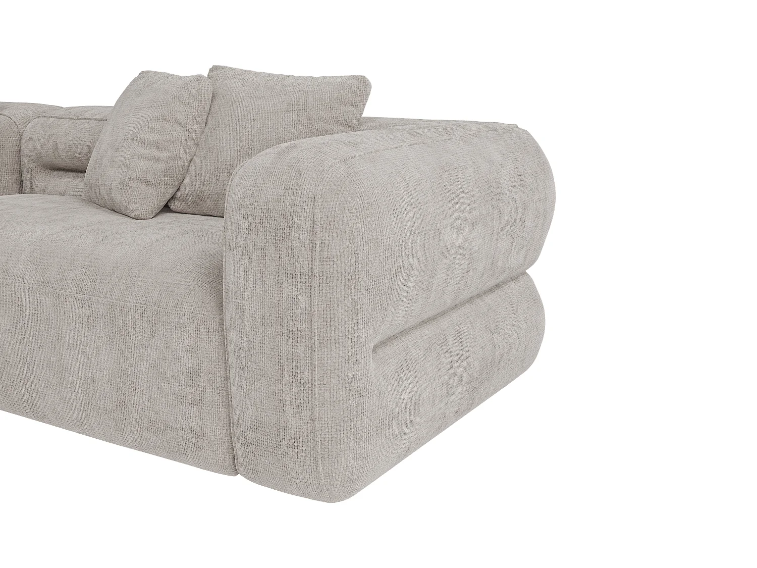 Canapé d'angle gauche en tissu texturé gris clair TREVALIS