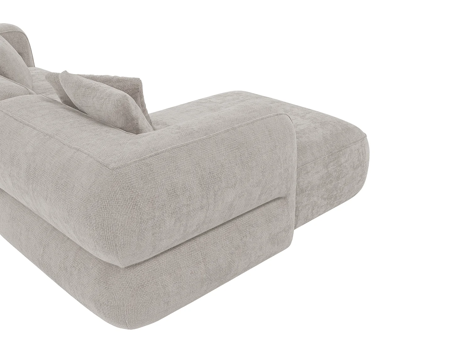 Canapé d'angle gauche en tissu texturé gris clair TREVALIS