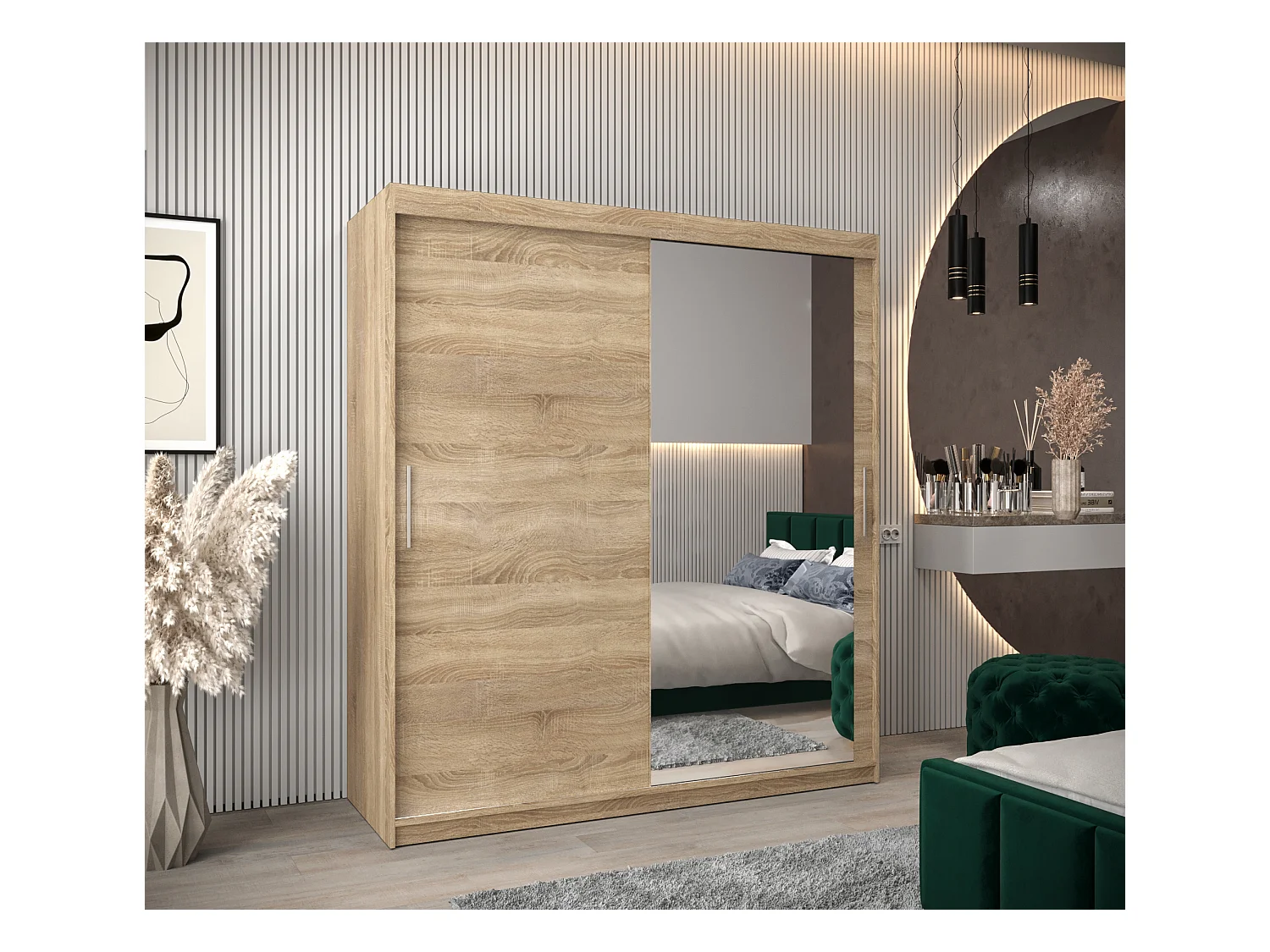 Armoire Tokyo 2 À Portes Coulissantes 200/180/62 2 portes (Sonoma/Sonoma)