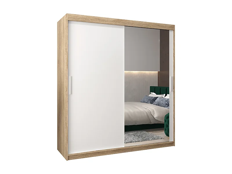 Armoire Tokyo 2 À Portes Coulissantes 200/180/62 2 portes (Sonoma/Blanc)