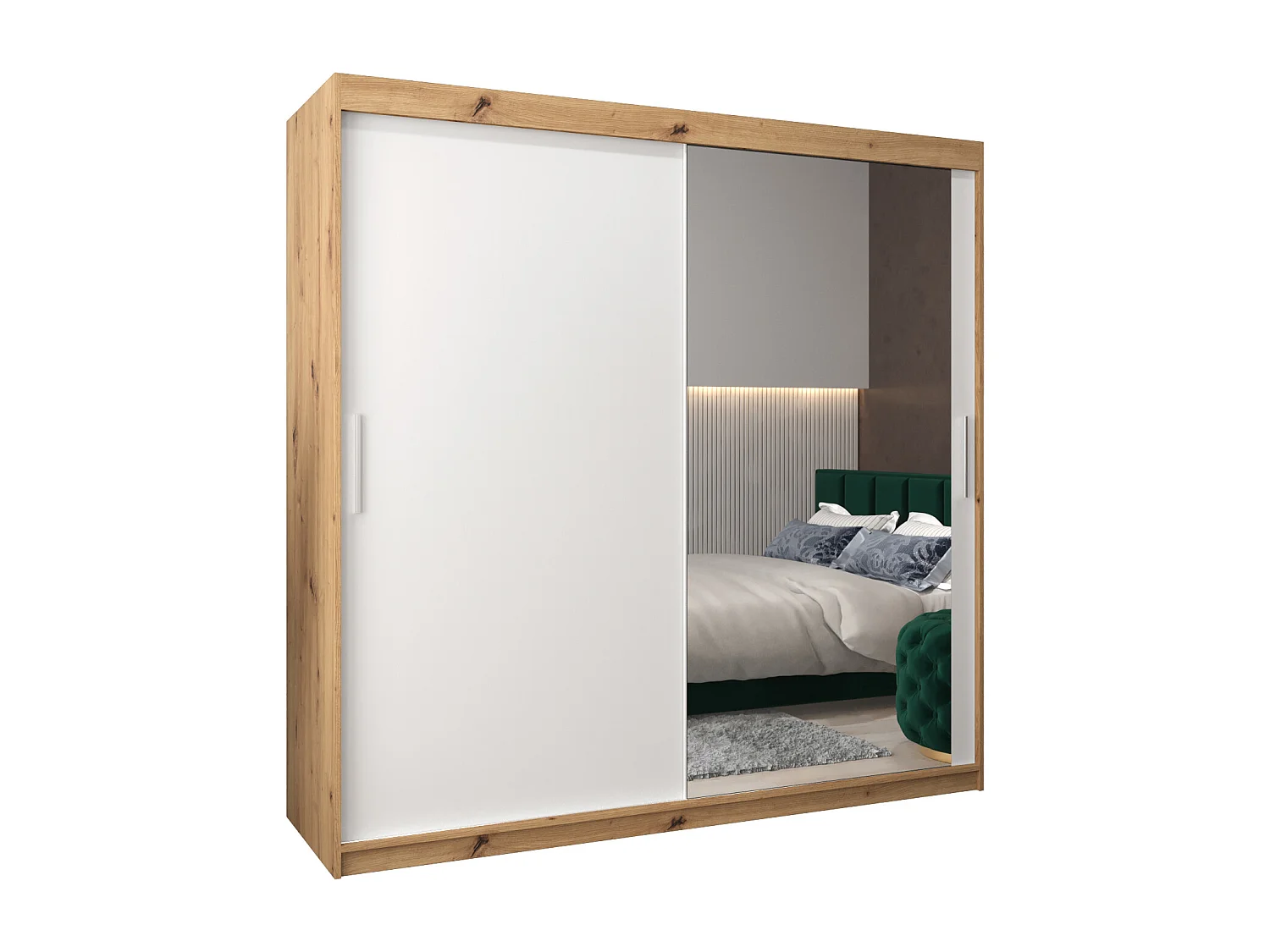 Armadio Tokyo 2 ad ante scorrevoli 200/200/62 2 porte (artisan/bianco)