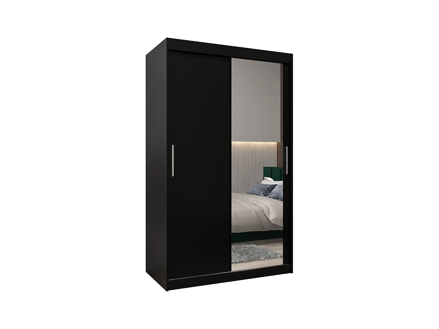 Armoire Tokyo 2 À Portes Coulissantes 200/120/62 2 portes (Noir/Noir)