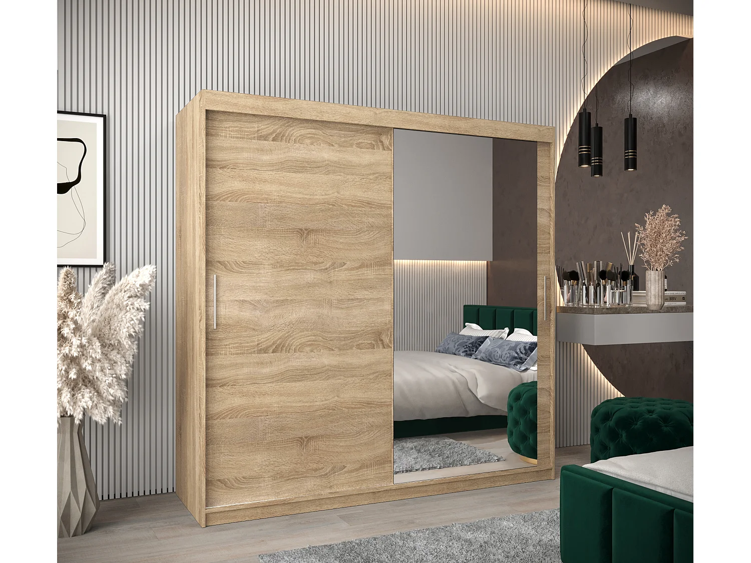 Armoire Tokyo 2 À Portes Coulissantes 200/200/62 2 portes (Sonoma/Sonoma)