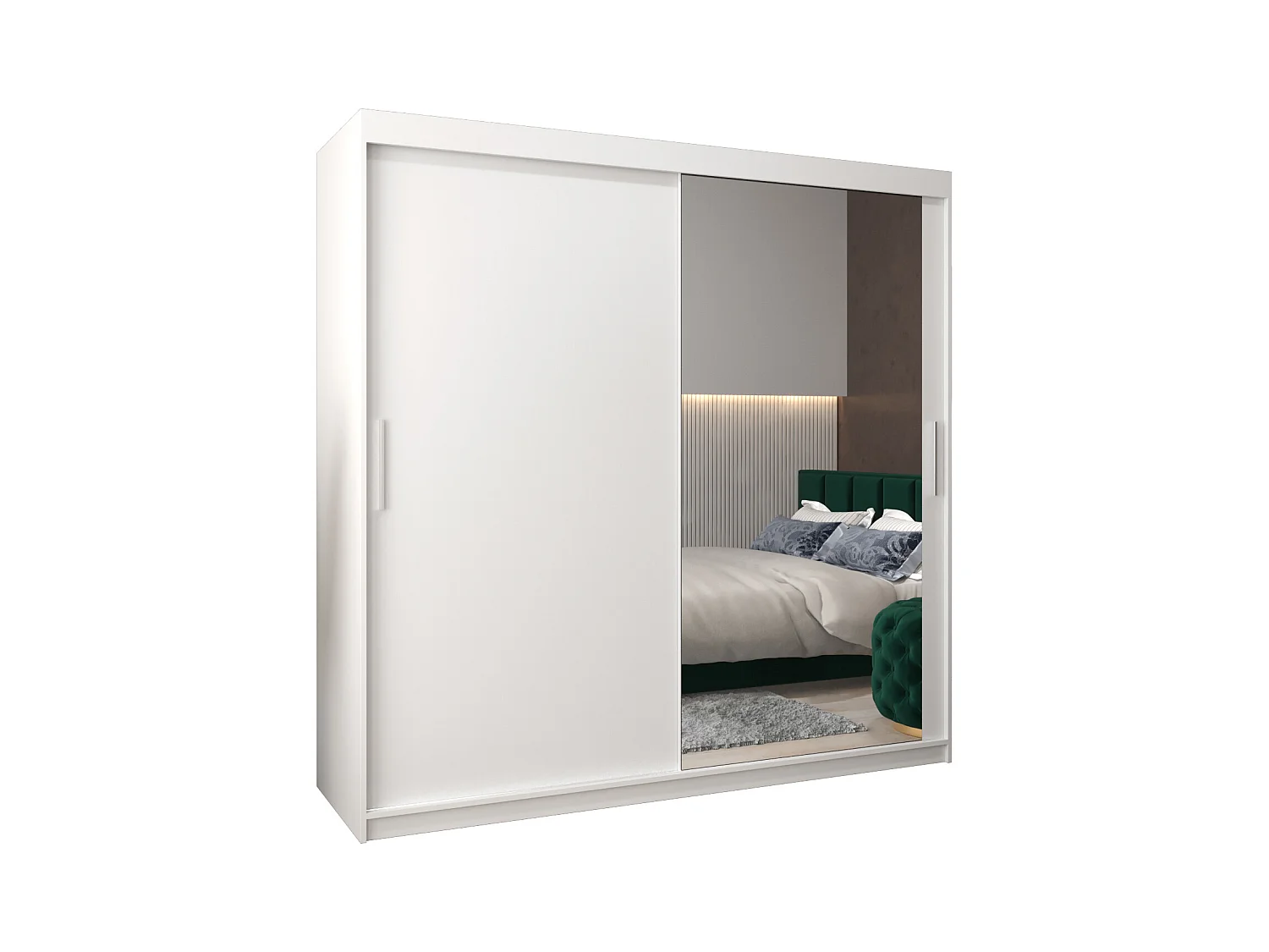 Schwebetürenschrank Tokyo 2 200/200/62 2-Türig (Weiß)