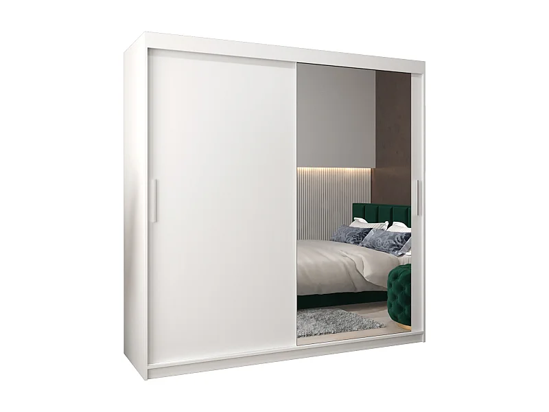 Armadio Tokyo 2 ad ante scorrevoli 200/200/62 2 porte (bianco/bianco)