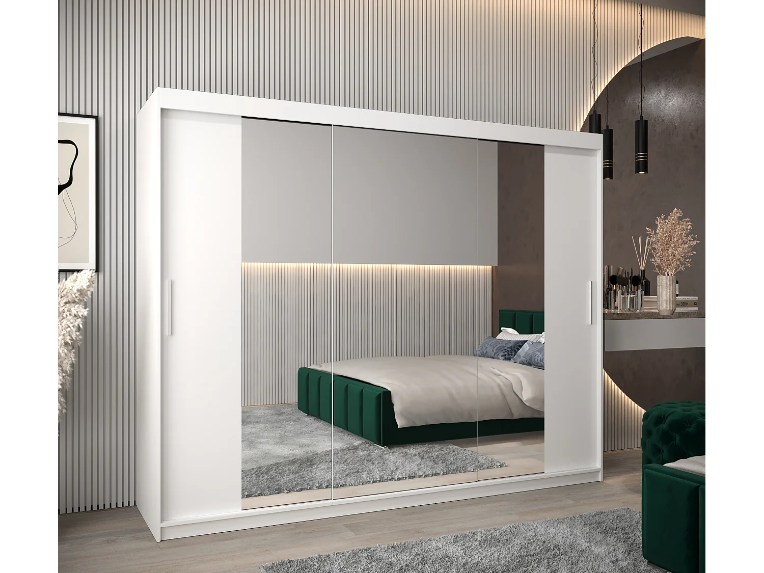 Schwebetürenschrank Tokyo 2 200/250/62 2-Türig (Weiß)