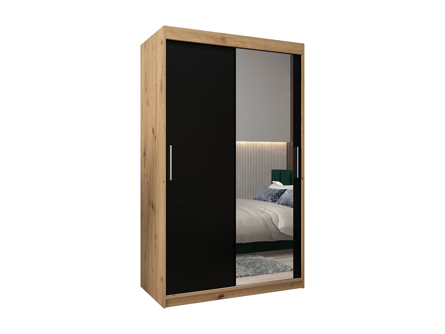 Armario Tokyo 2 de puertas correderas 200/120/62 2 puertas (artisan/negro)