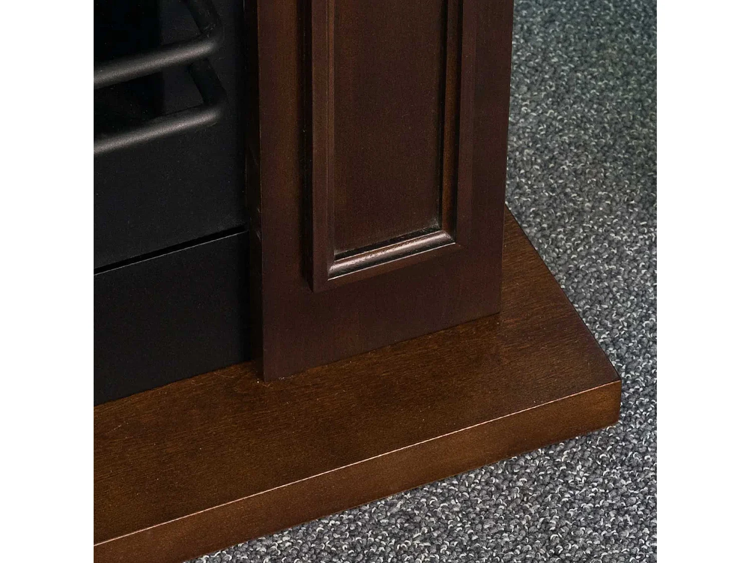 Jefferson - Camino a bioetanolo da terra in legno 89,5x28xH90,5 cm, colore marrone