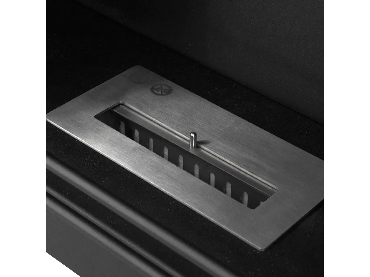 Jefferson - Camino a bioetanolo da terra in legno 89,5x28xH90,5 cm, colore marrone