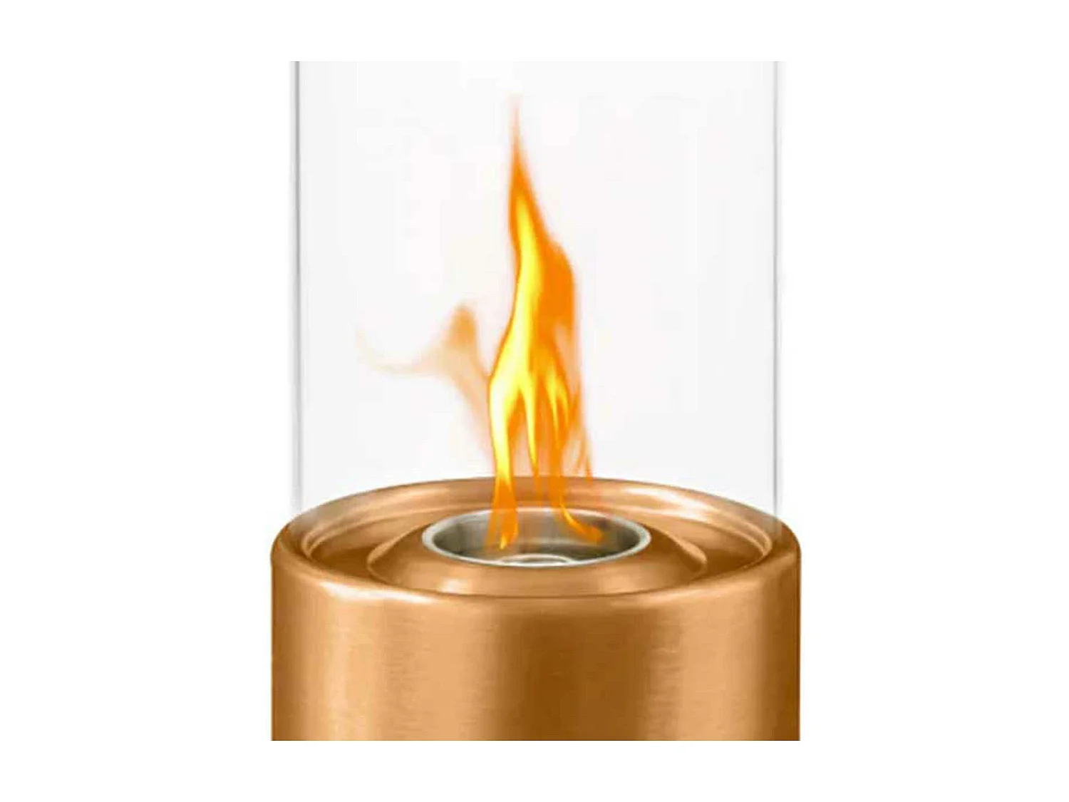 Marsiglia - Cheminée au bioéthanol de table pour l'intérieur et l'extérieur ø16 x H27 cm, couleur de bronze