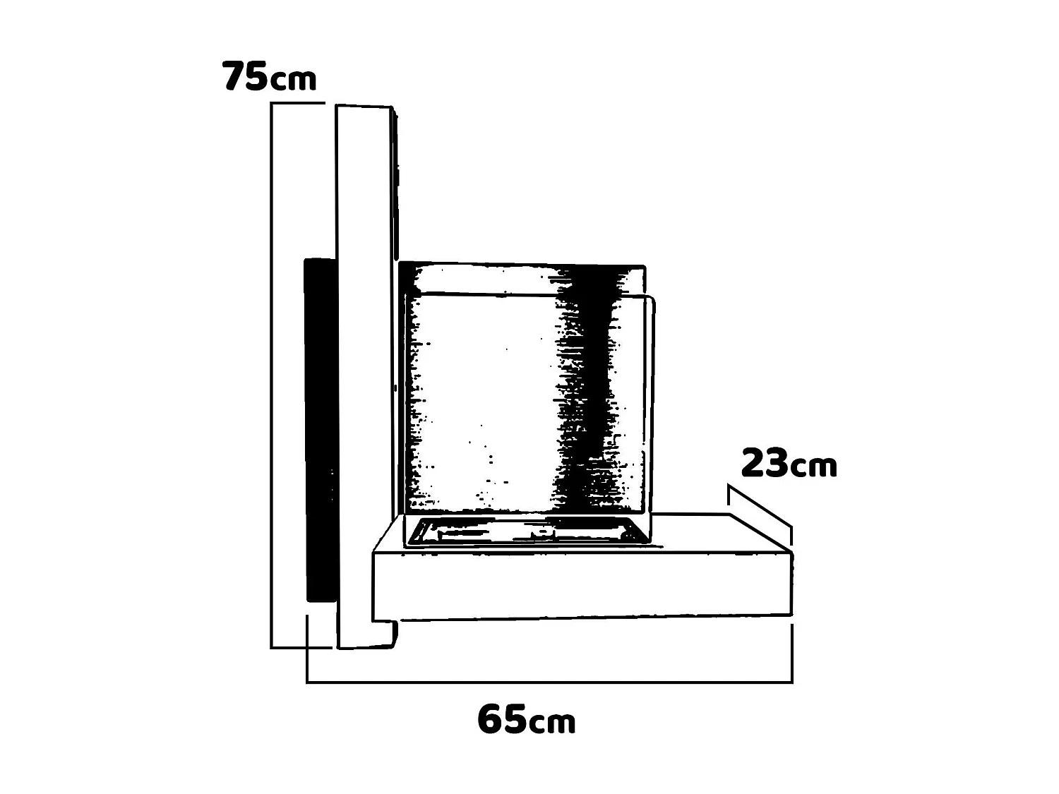 Vienna - Chimenea de bioetanol pared 65x23xH75 cm, color negro