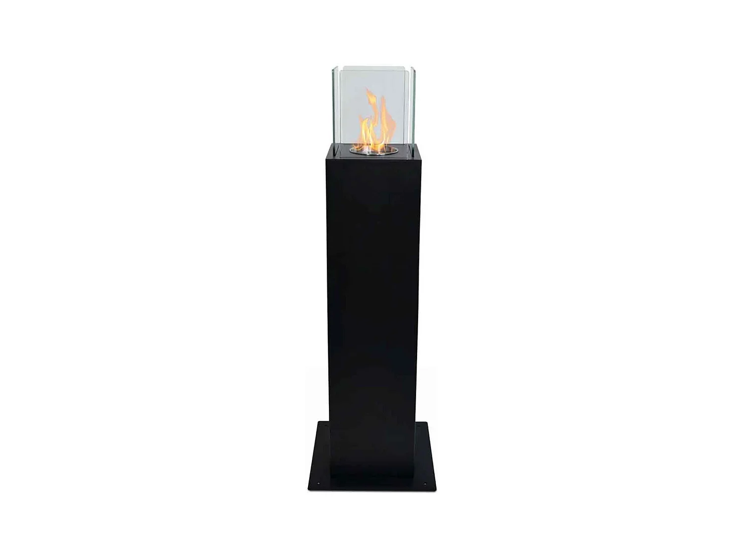 Capri - Chimenea de bioetanol para exterior 20x20x110 cm, color negro