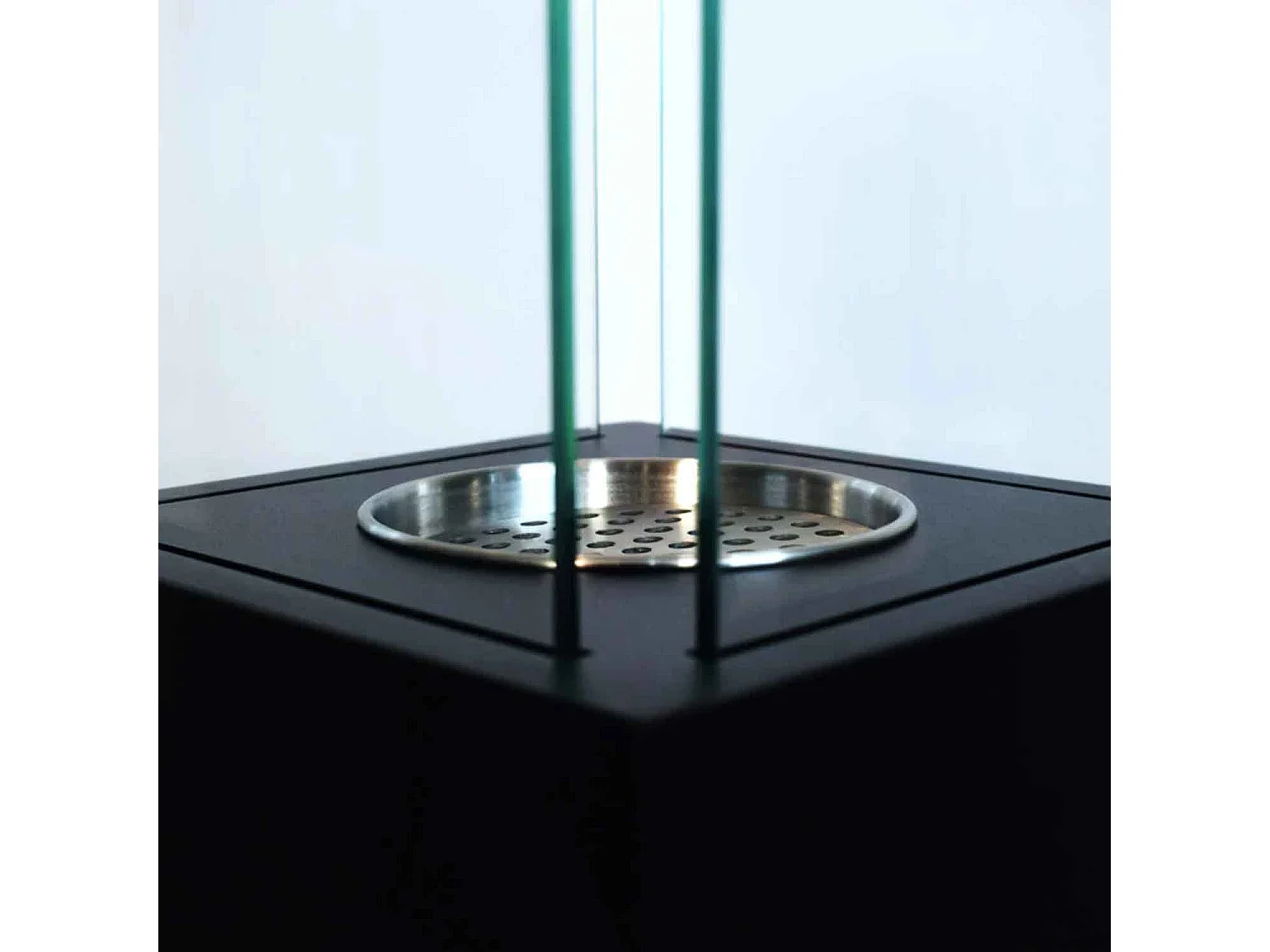 Capri - Chimenea de bioetanol para exterior 20x20x110 cm, color negro