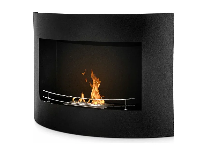 Tokyo - Cheminée éthanol murale avec bord arrondi 63x15,5xH45 cm