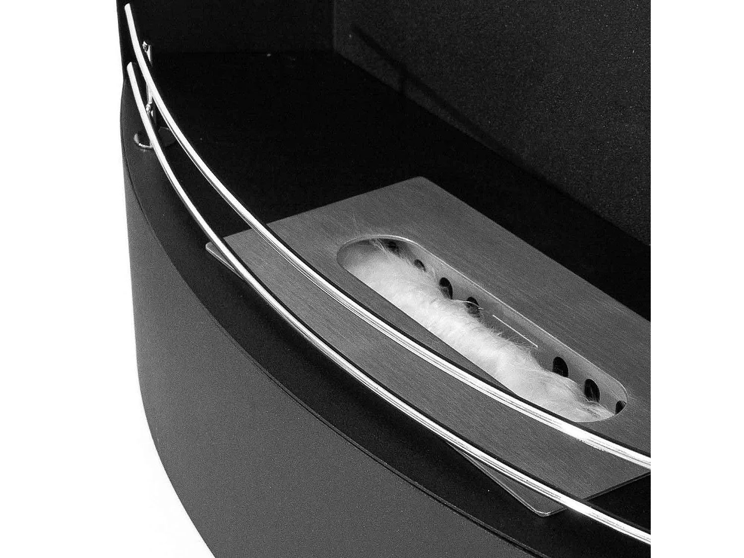 Tokyo - Cheminée éthanol murale avec bord arrondi 63x15,5xH45 cm