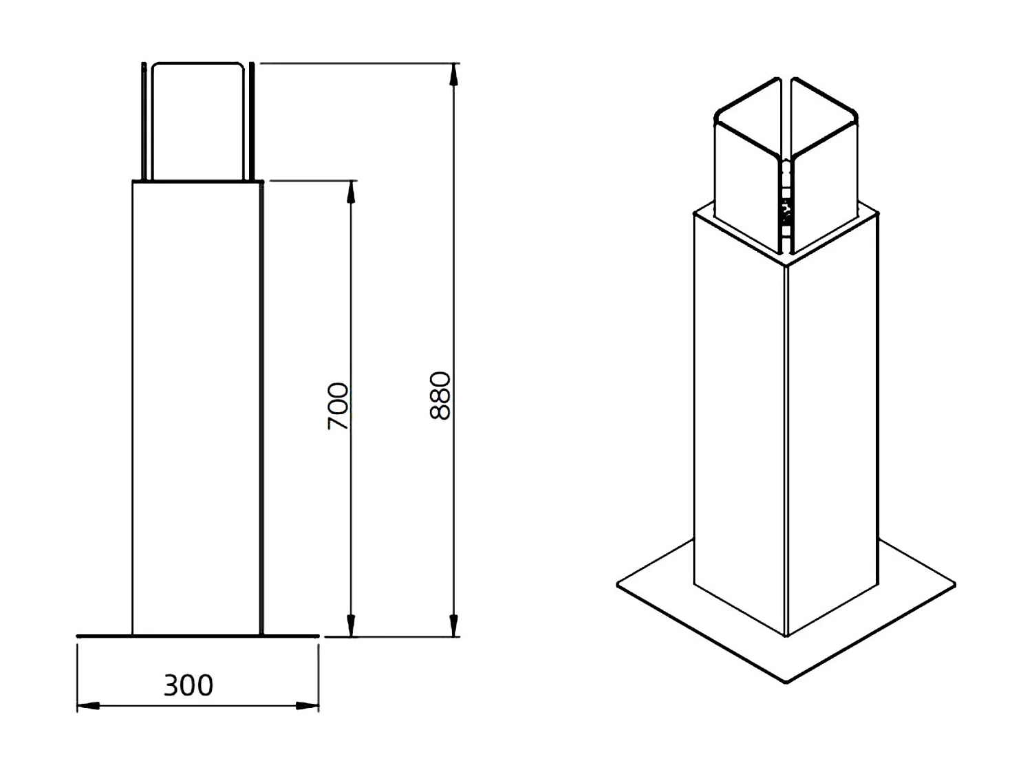 Capri - Chimenea de bioetanol para exterior 20x20x70 cm, color blanco