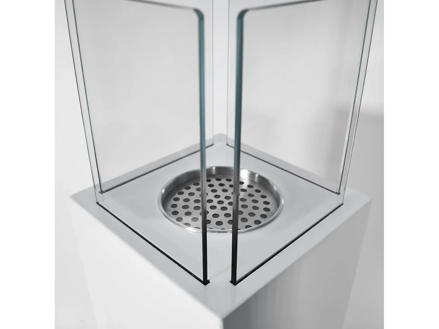 Capri - Cheminée éthanol pour extérieur 20x20x70 cm, couleur blanc