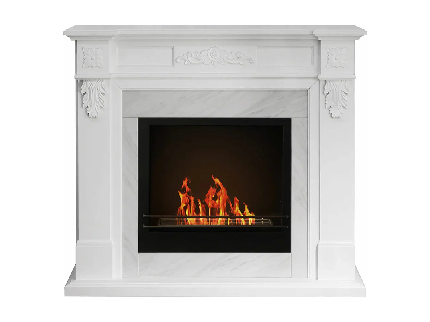 Truman - Camino a bioetanolo da terra effetto marmo 121x38xH108 cm